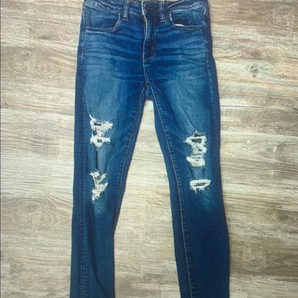 Blue Distressed Women's Jeans